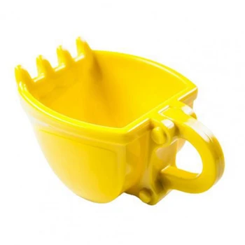 1 ШТ Креативная форма для ковша экскаватора объемом 330 МЛ, Кофейная кружка, Ведро для воды, Чашка для чая, Кухонная посуда для питья желтого цвета