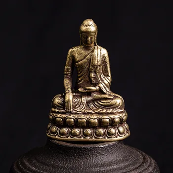 1 шт. маленькая подвеска из чистой латуни Шакьямуни ручной работы Мастера Бодхидхармы имитация древней бронзовой микро-скульптуры Будды