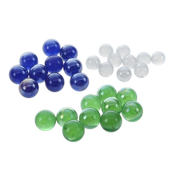 10 Шт мраморных шариков 16 мм Стеклянные шарики для украшения, цветные самородки, игрушка Прозрачная, зеленая и темно-синяя (3 комплекта)