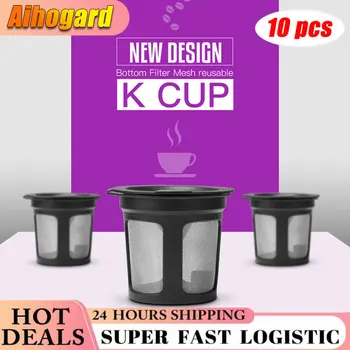 10 шт. чашек с фильтром для кофе многоразового использования, капсул с кофейными стручками, совместимых с аксессуарами для кофемашин Keurig 2.0K