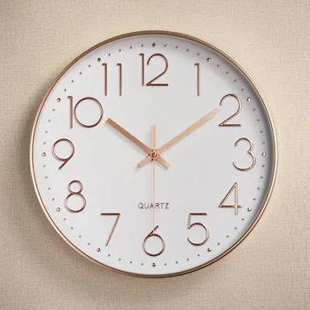 12-Дюймовые 30-сантиметровые настенные часы, Цифровые Круглые Пластиковые Креативные Стильные Бесшумные Настенные часы для гостиной, ресторана, Кухни, Подвесные часы