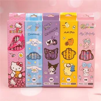 12шт Карандаш Sanrio Hello Kitty Cute Kuromi Cinnamoroll My Melody Студенческие Канцелярские Принадлежности Школьные Принадлежности Студенческий Приз Карандаш Подарки
