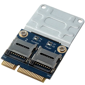 2 SSD жестких диска для ноутбука Двойной Micro-SD SDHC SDXC TF к Устройству чтения карт памяти Mini PCIe mPCIe к 2 картам Mini-Sd Mini Pci-E Адаптер