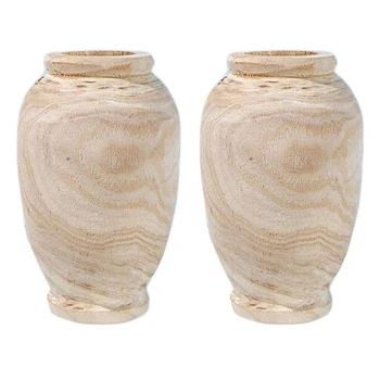 2 деревянных вазы для украшения стола в гостиной, посуда из массива дерева, украшение для бутылки с цветами, украшение для дома