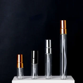 2 МЛ, 5 МЛ, 10 МЛ Прозрачного мини-портативного парфюмерного стекла, Пустой флакон, пробирка для спрея, тонкие флаконы для инструментов и косметики для путешествий