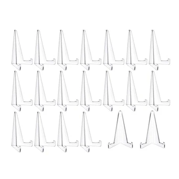 20 Шт Треугольные Акриловые подставки для мольберта для дисплея Мини-рамка для фотографий, подставка для тарелок, Фотодержатель, Высота подставки 86 мм