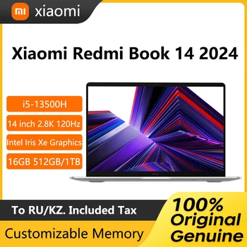 2024 Ноутбук Xiaomi Redmi Book 14 с 14-дюймовым экраном 2.8K Ultra Retina Notebook i5-13500H 16 ГБ 512 ГБ Графический Нетбук Intel Iris Xe