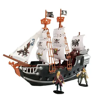 27 см Пиратский корабль Игрушечный солдатик модель пластиковой лодки Детские игрушки Подарок для мальчиков на День рождения