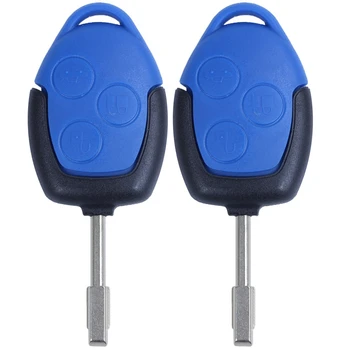 2X Корпус и ключи дистанционного управления с 3 кнопками для Ford Transit синего цвета