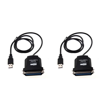 2X Параллельный порт USB-принтера 36Pin штекерный кабель преобразования черный