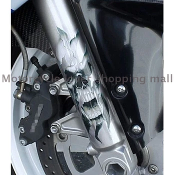 2шт Мотоциклетная передняя вилка с изображением черепа Графические наклейки для Harley Yamaha Honda Suzuki BMW Moto Universal