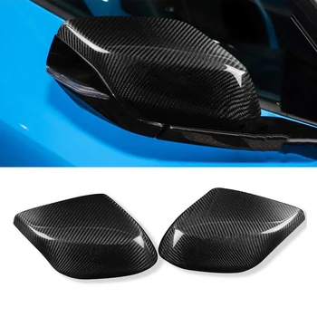 2шт Чехлы для зеркал заднего вида из черного углеродного волокна для Chevrolet C8 для Corvette Z51 2020-23 Прямая замена автомобильных аксессуаров