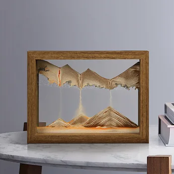 3D песочные часы со светодиодной подсветкой, движущийся песок, вращающаяся художественная песчаная сцена, динамичные аксессуары для украшения гостиной, современное украшение дома