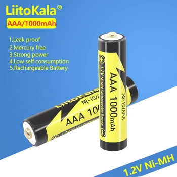 4-24 шт LiitoKala Ni-10/AAA 1,2 В 1000 мАч NiMH AAA Аккумуляторная батарея Подходит для игрушек, мышей, электронных весов, мыши и т.д.