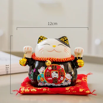 4,5-дюймовый Керамический Копилка Maneki Neko Lucky Cat, Копилка для кошек цвета Фортуны, Украшение дома, Подарок по Фэн-Шуй, Орнамент