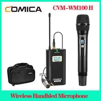 48-Канальный Профессиональный Беспроводной Ручной микрофон Comica CVM-WM100 H UHF для зеркальных камер Canon, Nikon, Panasonic
