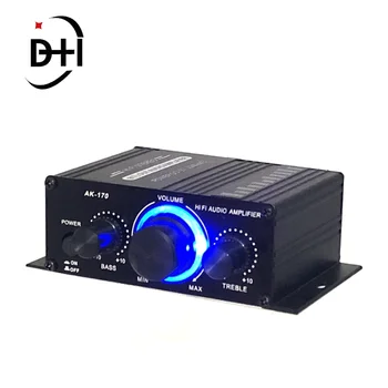 AK170 Hifi Digital Power Audio Автомобильный Усилитель Синего Света Стерео Аудио Усилитель для Домашнего Кинотеатра Club Party Music 200W x2