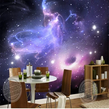 beibehang KTV bar большие настенные обои вселенная звезды галактика Потолок классные 3D стереоскопические обои фон papel de parede