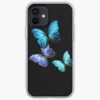 Blue Butterfly Iphone Snap Case Чехол для телефона Настраиваемый для iPhone 11 12 13 14 Pro Max Mini X XS XR Max 6 6S 7 8 Plus Мягкая собака