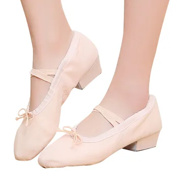 CLYFAN/ Парусиновая обувь для занятий с учителем на низком каблуке, мягкая обувь для бальных танцев, Сальса, танго, Балетная танцевальная обувь для детей, девочек, женщин