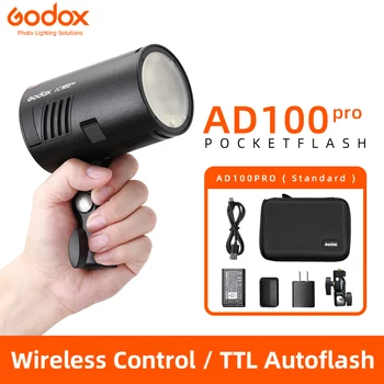 Godox AD100Pro 100Ws TTL 2,4 G HSS 1/8000 s Карманная вспышка с литиевой батареей 7,2 В/2600 мАч 360 Вспышек Полной мощности 0,01-1,5 с