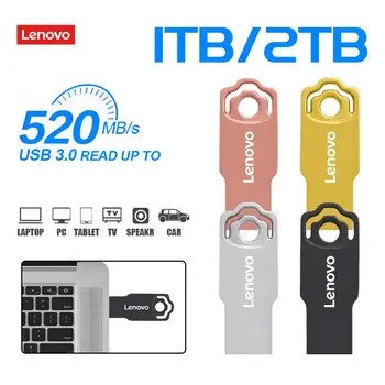Lenovo Pendrive 2 ТБ Мини USBфлэш-накопитель 1 ТБ флеш-накопитель USB 3.0 USB-накопитель флэш-диск с ключевой памятью для ноутбуков, компьютеров, телевизоров, ПК