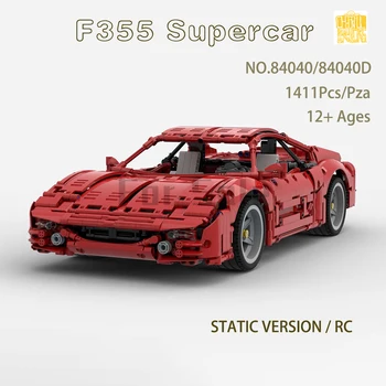 Moc 84040 F355-Суперкар, спортивный автомобиль с рисунками в формате PDF, Строительные блоки, кирпичи, детские игрушки своими руками, подарки на День рождения, Рождество