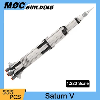 MOC Saturn V Rocket Строительные блоки Космическая серия Масштаб 1: 220 аэрокосмическая модель, собранная своими руками, коллекция кирпичей, игрушки, подарки