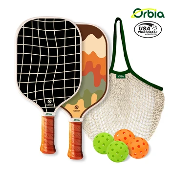 Orbia Sports Соответствует USAPA И включает В себя 4 Мяча 2 Лопатки Наборы Лопаток для Пиклбола Из Стекловолокна С Сетчатым Мешком Подарочный набор С ячеистой Сердцевиной
