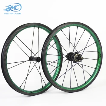 SMC 16 дюймов 349, Покрытие из зеленого хрусталя, глянцевое для бромного / складного велосипеда, внешний 3/4-скоростной мини-велосипед