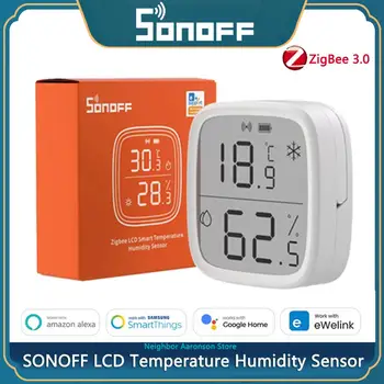SONOFF SNZB-02D Zigbee ЖК-Умный Датчик Температуры и Влажности eWeLink умный домашний Монитор Температуры поддержка Google Home Alexa