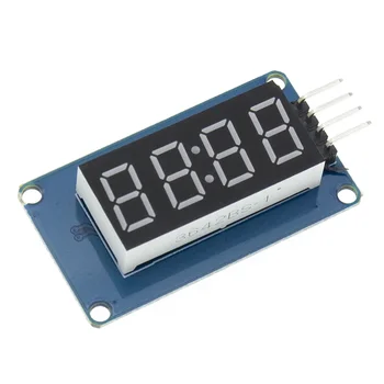 TM1637 4-битный цифровой светодиодный дисплейный модуль для arduino 7-сегментные 0,36-дюймовые часы с красной анодной трубкой, комплект из четырех последовательных плат драйвера