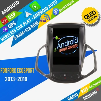 Автомобильный DVD-плеер AISINIMI Android 12 для FORD Ecosport 2013-2019, автомагнитола, GPS для стереомонитора в стиле Tesla
