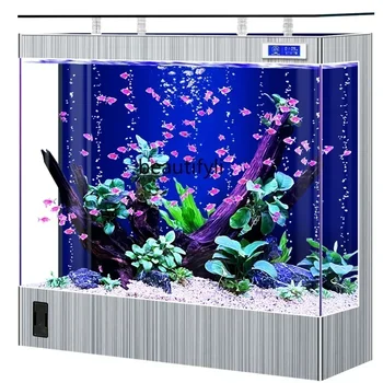 Аквариум для рыб в гостиной Экологическая вода для изменения климата Супер Белый стеклянный бытовой светильник Роскошный Аквариум с рыбным шаром