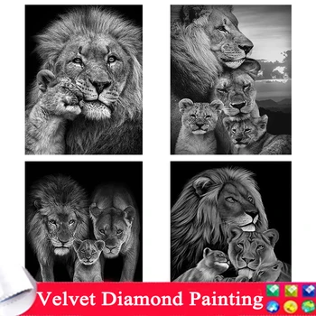 Алмазная живопись 5D Сделай сам, новинка, черно-белый лев, полная алмазная мозаика, вышивка животных, изделия ручной работы, украшения для дома 419