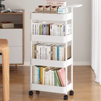 Белая книжная полка, Уникальный Органайзер, Вращающийся Библиотечный шкаф для журналов, Офисная мебель в стиле Нордик