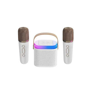 Беспроводное аудио для караоке, домашняя портативная колонка Bluetooth, развлекательный звук для караоке, встроенный микрофон, белый