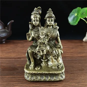 Бронзовый цвет Статуя Шивы индуистский Ганеша Статуя Будды Вишну Статуэтка Украшение домашнего офиса Религия Индии Фэн-шуй Ремесла