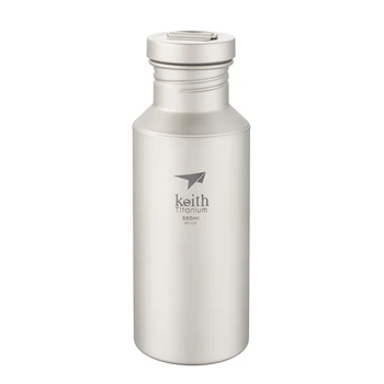 Бутылка для воды Keith Titanium 550 мл Бактериостатические Столовые приборы Для кемпинга, пеших прогулок, Ультралегкая Велосипедная Спортивная бутылка