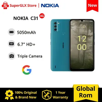 В наличии Nokia C31 4G с 6,74-дюймовым HD + дисплеем, 4 ГБ ОЗУ, 64/128 ГБ Пзу, 13-Мегапиксельная Тройная камера, Две SIM-карты, аккумулятор 5050 мАч, Android 12