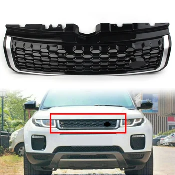Верхняя Решетка Радиатора автомобиля с Логотипом Для Land Rover Range Rover Evoque 2010 2011 2012 2013 2014 2015 2016 2017 2018 Черный + Серебристый