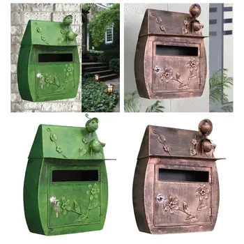 Винтажный Пасторальный напольный Железный почтовый ящик, Запираемый Настенный почтовый ящик, почтовый ящик для ключей, Непромокаемый почтовый ящик для декора сада на открытом воздухе