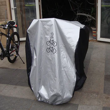 Водонепроницаемый Чехол Для велосипеда Double Bicycle Cycle Scooter С Защитой от Дождя и пыли, УФ-Защита для Велосипедов (Серебристый и Черный, M, Two Bik
