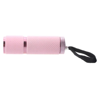 Горячая распродажа, 4X уличный мини-фонарик с розовым резиновым покрытием на 9 светодиодов