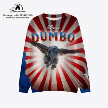 Дамбо аниме принт 2023 новый модный повседневный топ весна-осень y2k Harajuku street свитер с круглым вырезом бренда Disney
