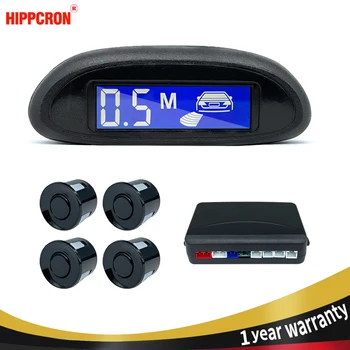 Датчик парковки Hippcron для автомобиля с автопарковкой Заднего хода Светодиодный монитор 4 датчика Система радар-детектора Дисплей с подсветкой