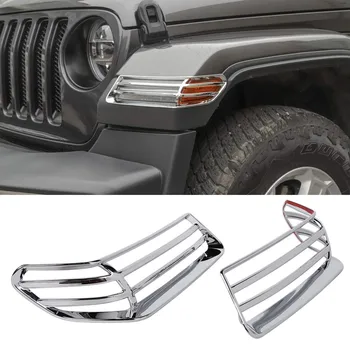 Декоративная накладка для бровей на переднем колесе автомобиля, хромированная наклейка для Jeep Wrangler JL 2018 2019 2020