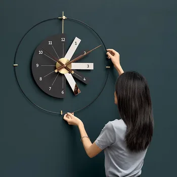 Деревянные настенные часы для дома, подарочное украшение, настенные часы с цифрами на руке, круглые современные белые, уникальный дизайнерский декор комнаты Reloj