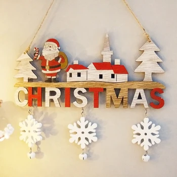 Деревянные Рождественские подвесные подвески Лось-Санта-Клаус С Рождеством Христовым-Украшение для дома, Елочные украшения, Простота в использовании