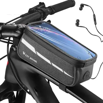 Держатель для сенсорного телефона Велосипедная сумка Чехол на руль Чехол для экрана телефона Велосипедная сумка для мобильного телефона Сумка для велосипедной рамы Велосипедные сумки